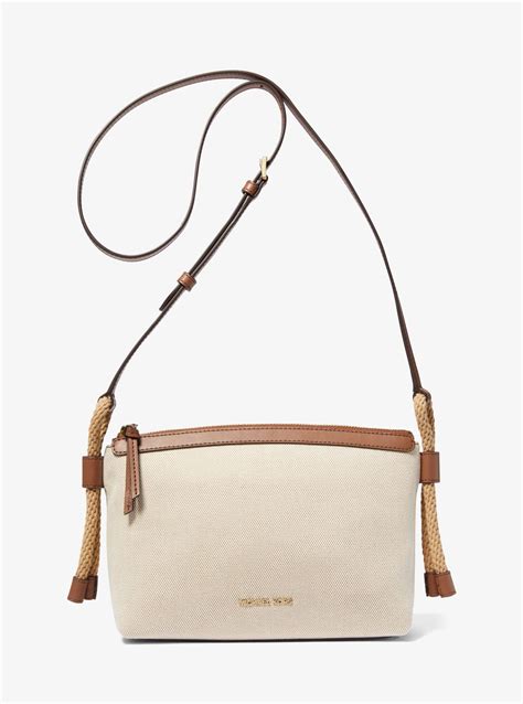 michael kors nautical|Talia Medium Cotton Canvas Crossbody Bag .